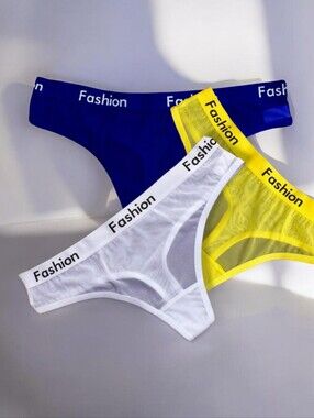 Women's 3 Pack Sheer Thong Panties